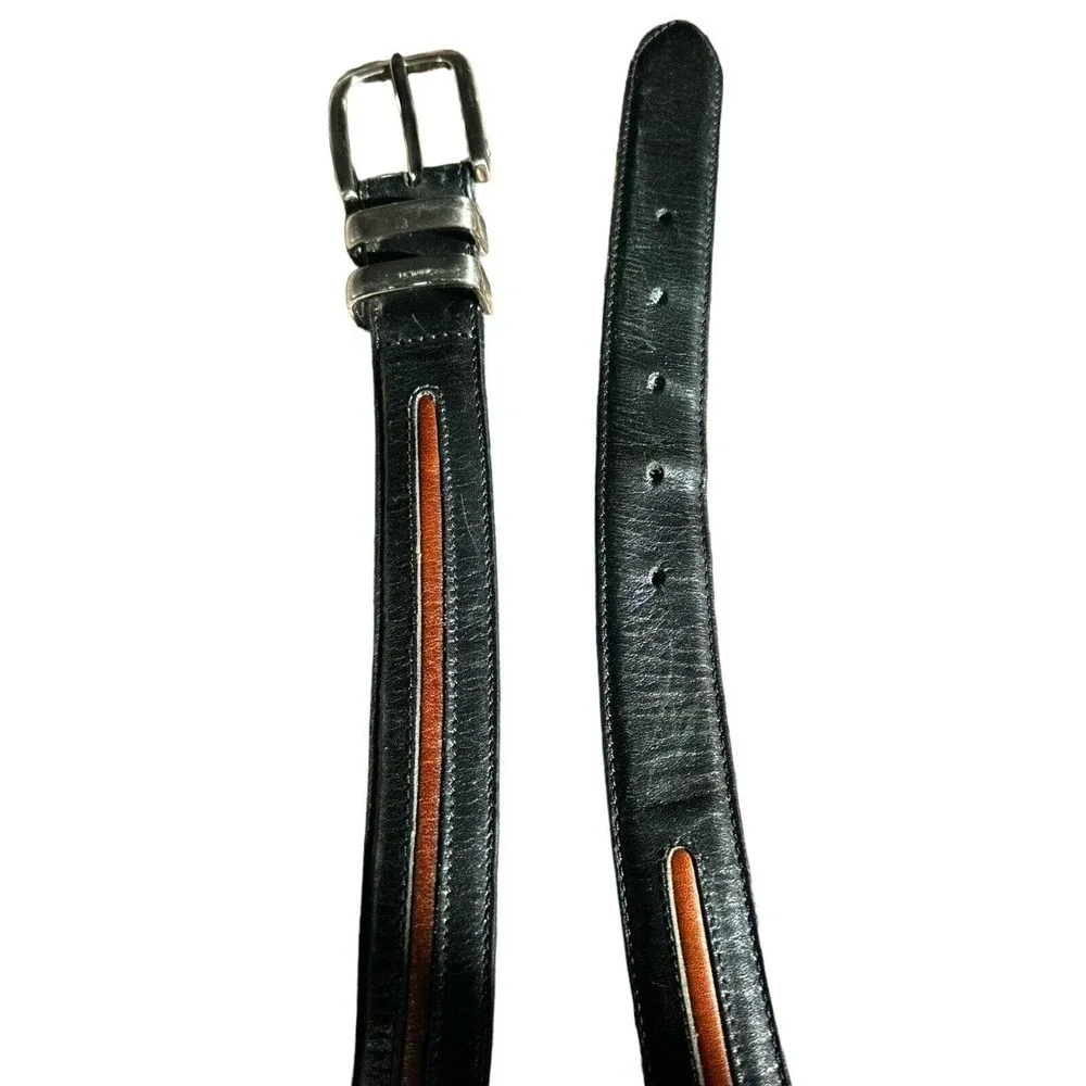 Patchwork Cowhide Leather Belt Size 40/100 Multi-Color Stripe Vtg Men’s 90’s​​​